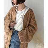 オーバーサイズがトレンド！異素材切り替え配色ボアジャケット♪ アウター | Classical Elf  | 詳細画像20 