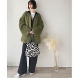 オーバーサイズがトレンド！異素材切り替え配色ボアジャケット♪ アウター | Classical Elf  | 詳細画像29 