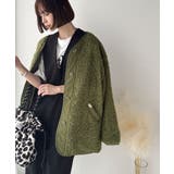 オーバーサイズがトレンド！異素材切り替え配色ボアジャケット♪ アウター | Classical Elf  | 詳細画像35 