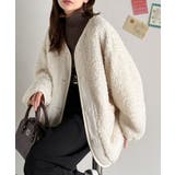 オーバーサイズがトレンド！異素材切り替え配色ボアジャケット♪ アウター | Classical Elf  | 詳細画像43 