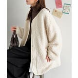 オーバーサイズがトレンド！異素材切り替え配色ボアジャケット♪ アウター | Classical Elf  | 詳細画像2 