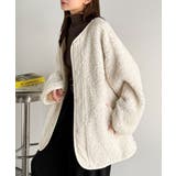 オーバーサイズがトレンド！異素材切り替え配色ボアジャケット♪ アウター | Classical Elf  | 詳細画像4 