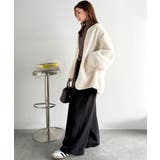 オーバーサイズがトレンド！異素材切り替え配色ボアジャケット♪ アウター | Classical Elf  | 詳細画像5 