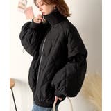 ブラック | 《JaVaジャバコラボ》大人カジュアルの主役。ダブルキルティング袖ドロスト中綿ジ… | Classical Elf 