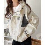 アイボリー×チャコール | 軽やかに魅せる、スポーティモード。サイド配色切替ナイロン100%パーカー | Classical Elf