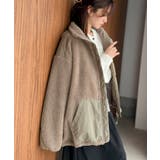《JaVaジャバコラボ》レトロ感漂う、暖かもこもこアウター。異素材切替えダブルジ… | Classical Elf | 詳細画像46