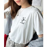 オフホワイト | 大人カジュアルにぴったり!綿100%英字胸刺繍ピグメント加工Tシャツ | Classical Elf