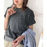 大人カジュアルにぴったり!綿100%英字胸刺繍ピグメント加工Tシャツ | Classical Elf | 詳細画像11