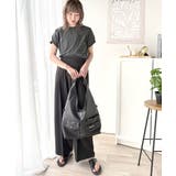 大人カジュアルにぴったり!綿100%英字胸刺繍ピグメント加工Tシャツ | Classical Elf | 詳細画像14