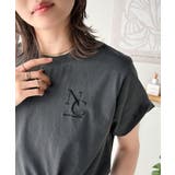 チャコール | 大人カジュアルにぴったり!綿100%英字胸刺繍ピグメント加工Tシャツ | Classical Elf
