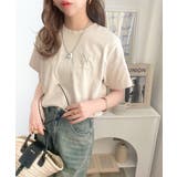 大人カジュアルにぴったり!綿100%英字胸刺繍ピグメント加工Tシャツ | Classical Elf | 詳細画像18
