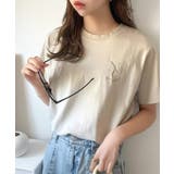 大人カジュアルにぴったり!綿100%英字胸刺繍ピグメント加工Tシャツ | Classical Elf | 詳細画像20