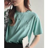 グリーン | 大人カジュアルにぴったり!綿100%英字胸刺繍ピグメント加工Tシャツ | Classical Elf