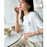 大人カジュアルにぴったり!綿100%英字胸刺繍ピグメント加工Tシャツ | Classical Elf | 詳細画像2