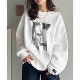 オフホワイト | さりげない光沢感が目を惹く♪かすれボックス箔プリント裏起毛スウェット | Classical Elf