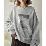 杢グレー | さりげない光沢感が目を惹く♪かすれボックス箔プリント裏起毛スウェット | Classical Elf