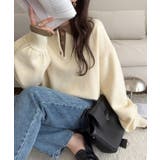 《JaVaジャバコラボ》たっぷりポロが可愛い。配色襟付きヘンリーオーバーサイズニ… | Classical Elf | 詳細画像5