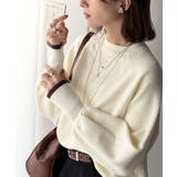 アイボリー | 《JaVaジャバコラボ》こなれ感と快適さを両立◎サムホール付き袖リブ配色スウェッ… | Classical Elf 