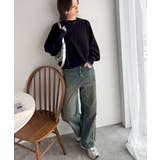 《JaVaジャバコラボ》こなれ感と快適さを両立◎サムホール付き袖リブ配色スウェッ… | Classical Elf  | 詳細画像11 