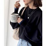 ブラック | 《JaVaジャバコラボ》こなれ感と快適さを両立◎サムホール付き袖リブ配色スウェッ… | Classical Elf 