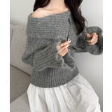 ふんわり映えニット。アシメ襟2WAYオフショル袖フレアシャギーニットプルオーバー… | Classical Elf | 詳細画像6