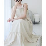 上品な大人の甘さ惹き立てる、麻ライクなリボン使いキャミティアードワンピース | Classical Elf | 詳細画像3