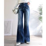 インディゴ | 【mily bilet】脚、盛れすぎ注意！ポケットデザインストレッチフレアデニム | Classical Elf 