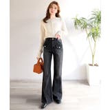 【mily bilet】脚、盛れすぎ注意！ポケットデザインストレッチフレアデニム | Classical Elf  | 詳細画像2 