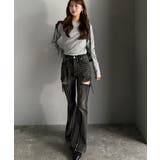 甘すぎないスリットで肌魅せ美脚。ウエストピコレースカットアウトリボン使いデニムパ… | Classical Elf  | 詳細画像11 