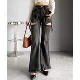 甘すぎないスリットで肌魅せ美脚。ウエストピコレースカットアウトリボン使いデニムパ… | Classical Elf  | 詳細画像12 