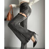 甘すぎないスリットで肌魅せ美脚。ウエストピコレースカットアウトリボン使いデニムパ… | Classical Elf  | 詳細画像13 