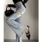 甘すぎないスリットで肌魅せ美脚。ウエストピコレースカットアウトリボン使いデニムパ… | Classical Elf  | 詳細画像16 