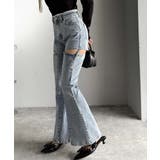 甘すぎないスリットで肌魅せ美脚。ウエストピコレースカットアウトリボン使いデニムパ… | Classical Elf  | 詳細画像19 