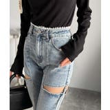 甘すぎないスリットで肌魅せ美脚。ウエストピコレースカットアウトリボン使いデニムパ… | Classical Elf  | 詳細画像20 