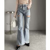 甘すぎないスリットで肌魅せ美脚。ウエストピコレースカットアウトリボン使いデニムパ… | Classical Elf  | 詳細画像25 