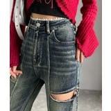 甘すぎないスリットで肌魅せ美脚。ウエストピコレースカットアウトリボン使いデニムパ… | Classical Elf  | 詳細画像31 