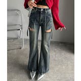 甘すぎないスリットで肌魅せ美脚。ウエストピコレースカットアウトリボン使いデニムパ… | Classical Elf  | 詳細画像33 