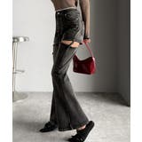 甘すぎないスリットで肌魅せ美脚。ウエストピコレースカットアウトリボン使いデニムパ… | Classical Elf  | 詳細画像4 