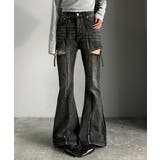 甘すぎないスリットで肌魅せ美脚。ウエストピコレースカットアウトリボン使いデニムパ… | Classical Elf  | 詳細画像6 