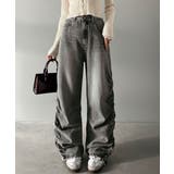 デニムブラック | 「あのデニム、超かわいい…！」街で振り返られるトレンドデザイン。サイドギャザーウ… | Classical Elf 