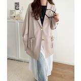 グレージュ | 軽やかで大人可愛い。リネンライクリボンストラップ付きテーラージャケット | Classical Elf