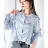 大人カジュアルに高級感をプラス。ロゴブローチ付きドロストリボンビッグシャツ | Classical Elf  | 詳細画像23 
