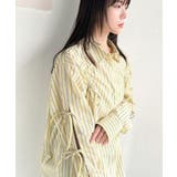 大人カジュアルに高級感をプラス。ロゴブローチ付きドロストリボンビッグシャツ | Classical Elf  | 詳細画像34 