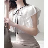 【mily bilet】大人可愛い♪レース使いリボンノースリブラウス | Classical Elf | 詳細画像1