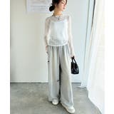 着るだけでおしゃれ度UP!シアージャガード総レースサイドサテンリボントップス | Classical Elf | 詳細画像9