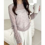 着るだけでおしゃれ度UP!シアージャガード総レースサイドサテンリボントップス | Classical Elf | 詳細画像19