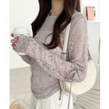 着るだけでおしゃれ度UP!シアージャガード総レースサイドサテンリボントップス | Classical Elf | 詳細画像20