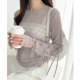 ライトグレー | 着るだけでおしゃれ度UP!シアージャガード総レースサイドサテンリボントップス | Classical Elf