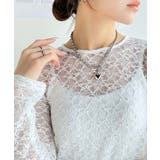 着るだけでおしゃれ度UP!シアージャガード総レースサイドサテンリボントップス | Classical Elf | 詳細画像32