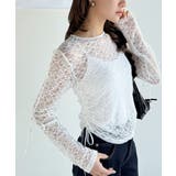 着るだけでおしゃれ度UP!シアージャガード総レースサイドサテンリボントップス | Classical Elf | 詳細画像2